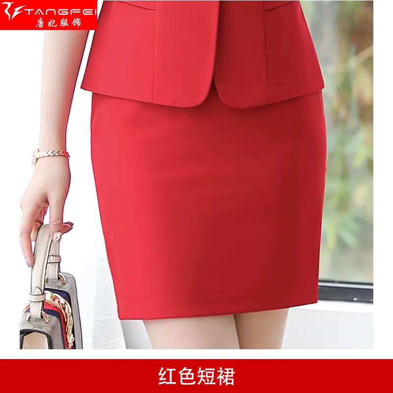 Korean Style Black Business Suit Women Middle Sleeve Two Piece - Image 5