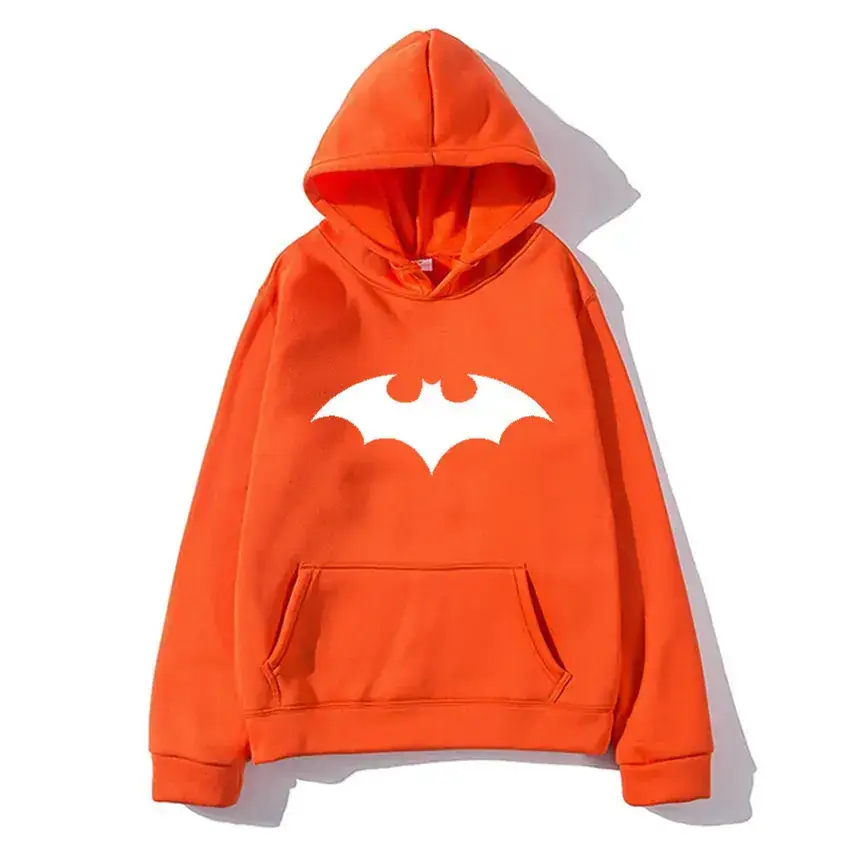 White Batman Printed Hooded Sweatshirt for Men Women - Image 23