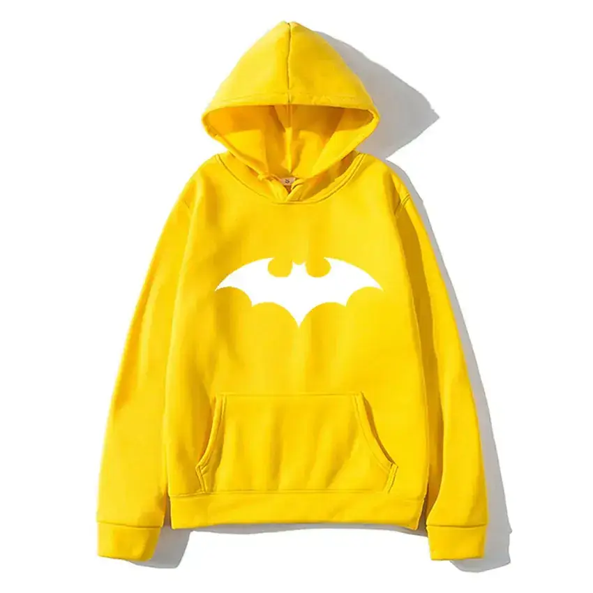 White Batman Printed Hooded Sweatshirt for Men Women - Image 11
