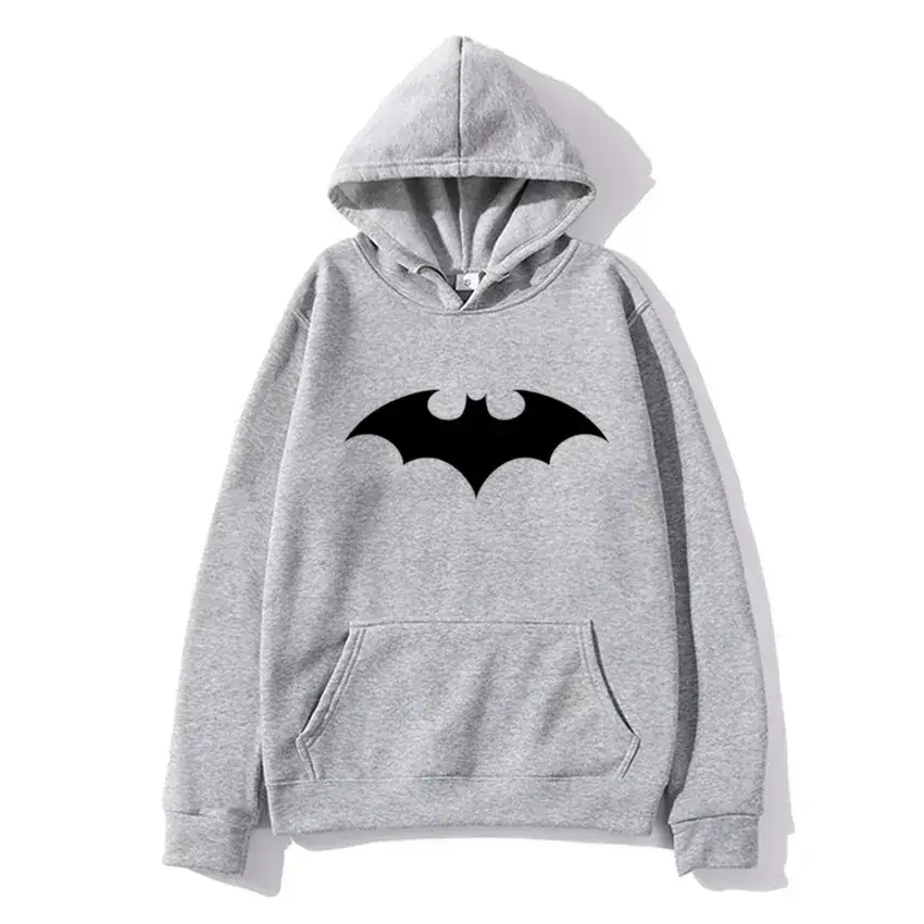 White Batman Printed Hooded Sweatshirt for Men Women - Image 12