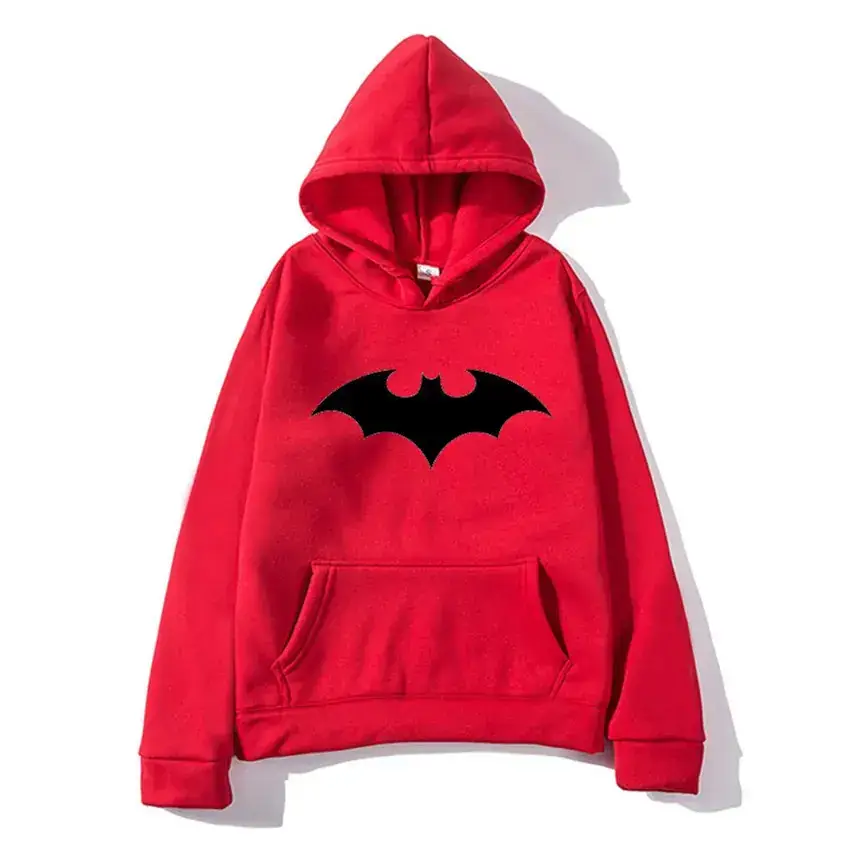 White Batman Printed Hooded Sweatshirt for Men Women - Image 21