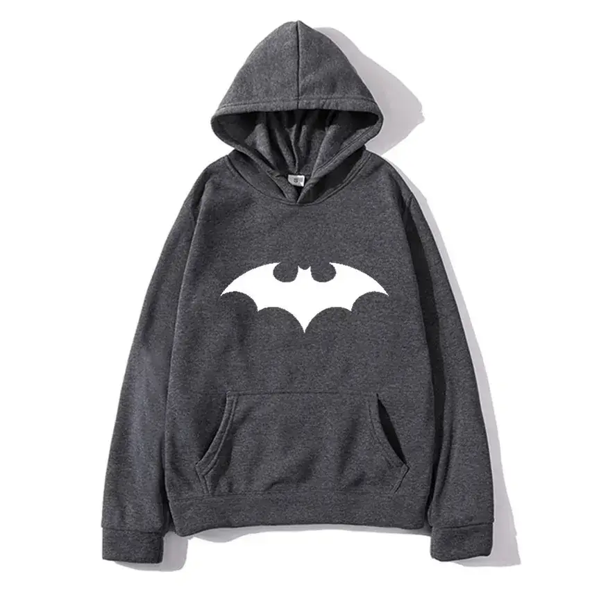 White Batman Printed Hooded Sweatshirt for Men Women - Image 4