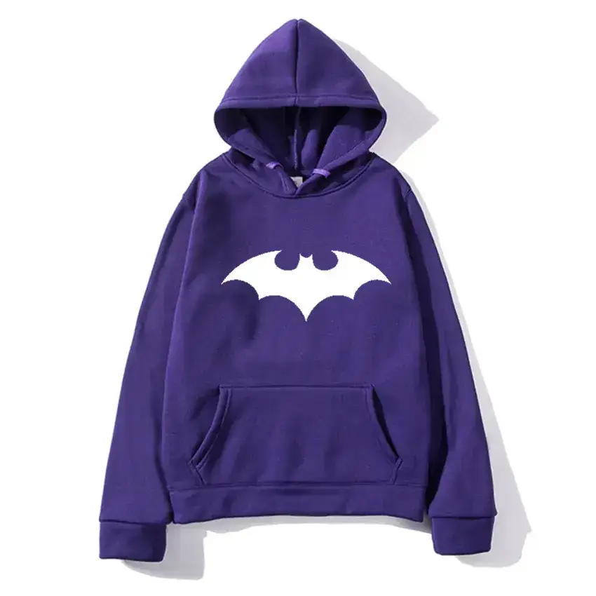 White Batman Printed Hooded Sweatshirt for Men Women - Image 7