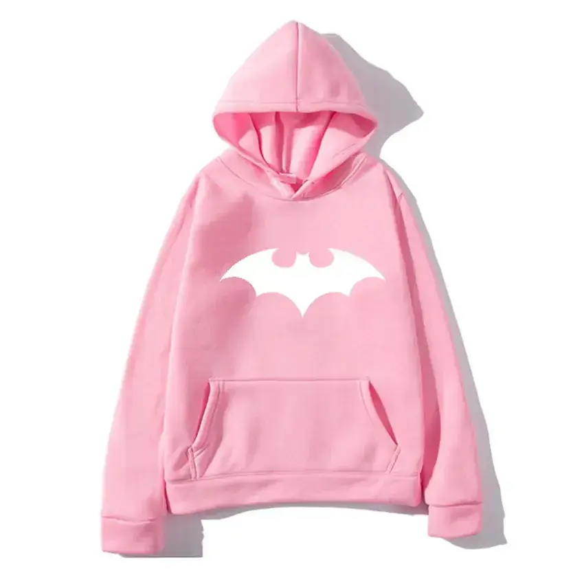 White Batman Printed Hooded Sweatshirt for Men Women - Image 8