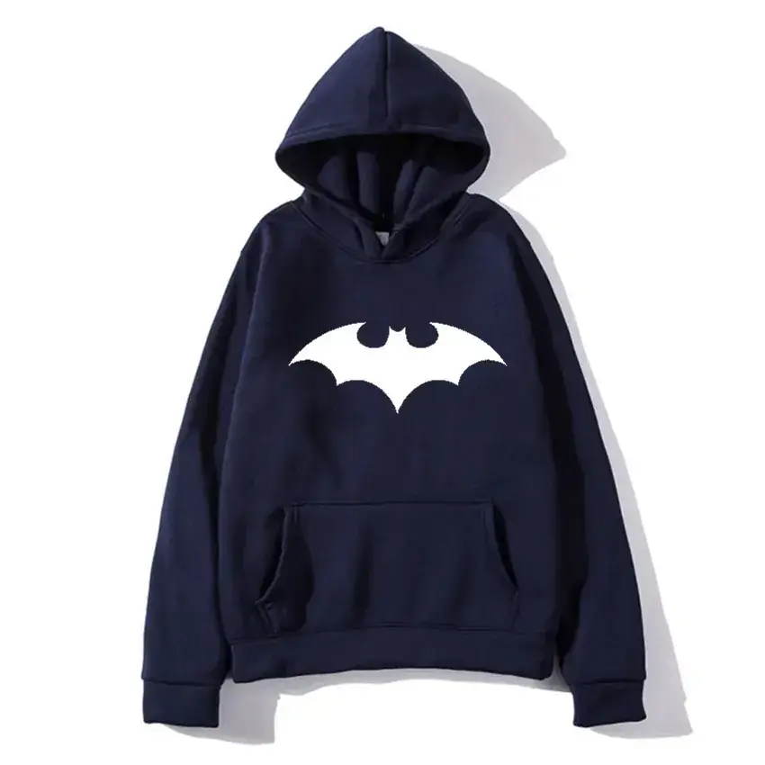 White Batman Printed Hooded Sweatshirt for Men Women - Image 9