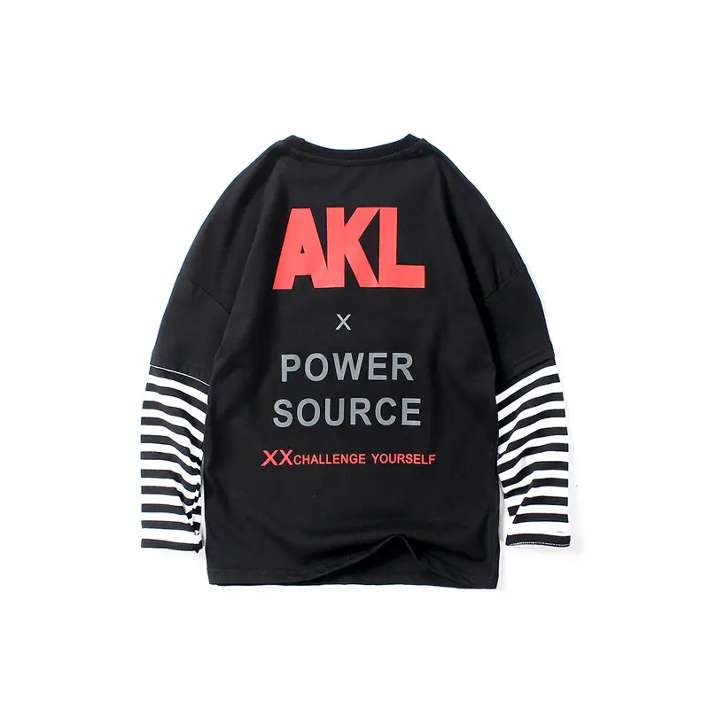 Korean Style Black Power Source Sweatshirt for Boys