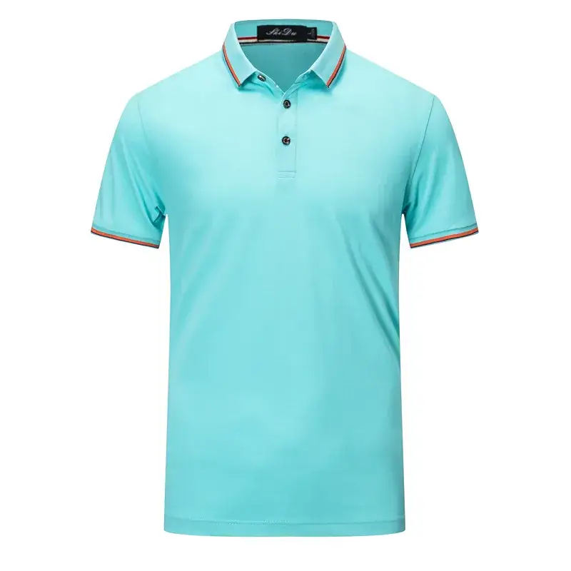 Men Red Polo T-Shirt with Red Trim - Image 11