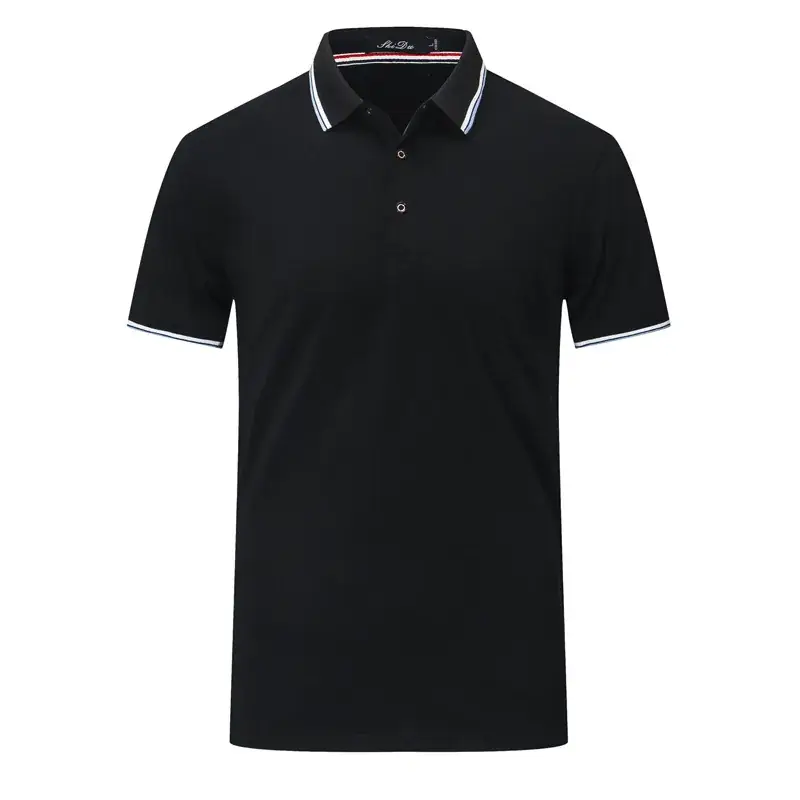 Men Red Polo T-Shirt with Red Trim - Image 4