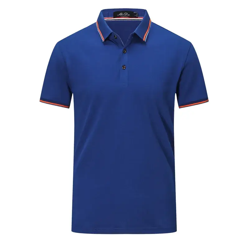 Men Red Polo T-Shirt with Red Trim - Image 5