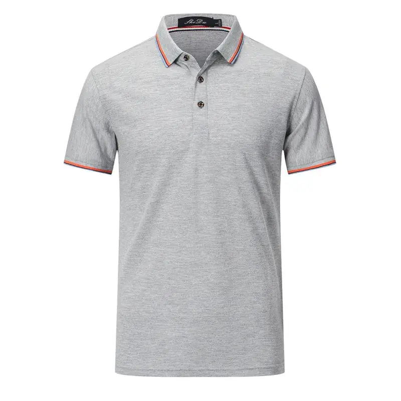 Men Red Polo T-Shirt with Red Trim - Image 7