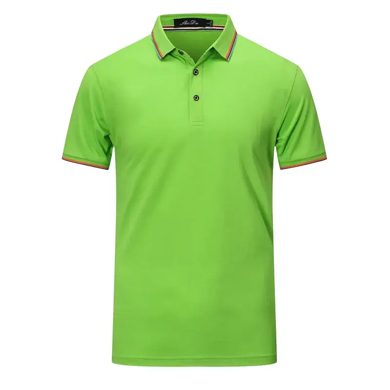 Men Red Polo T-Shirt with Red Trim - Image 8