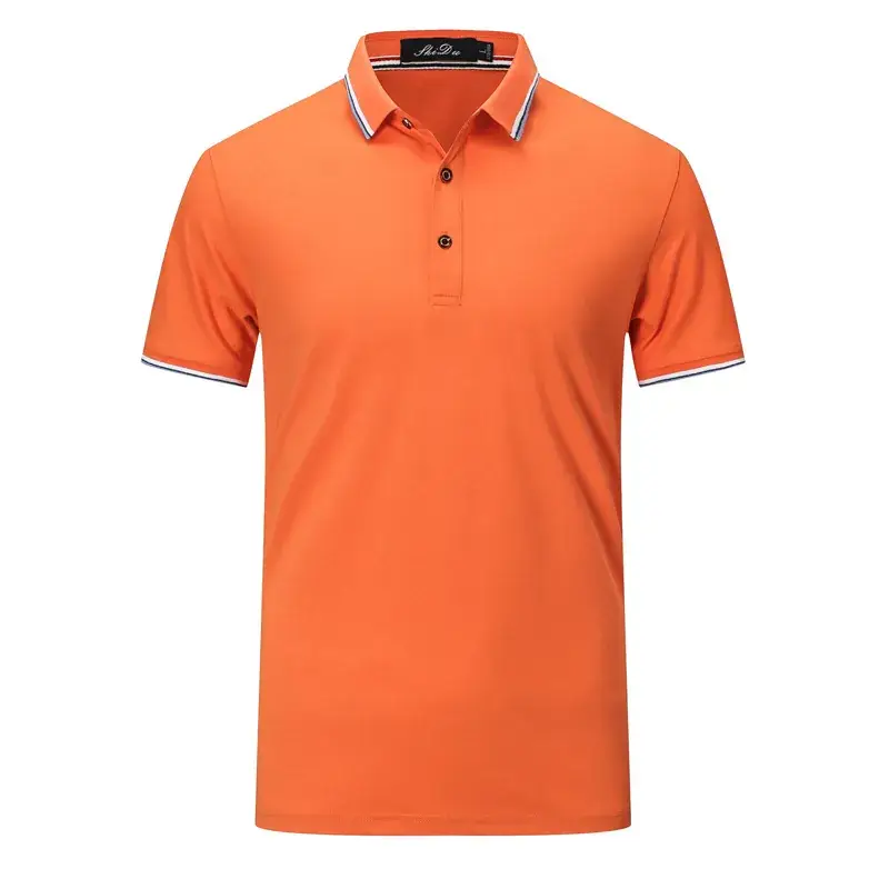 Men Red Polo T-Shirt with Red Trim - Image 9