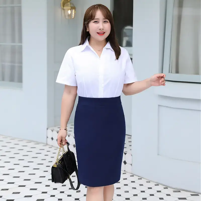 Black High Waist Stretch Skirt Plus Size Fat MM200 - Image 4