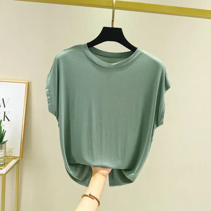 Women's Red Round Neck Vest Sleeveless T-Shirt Large