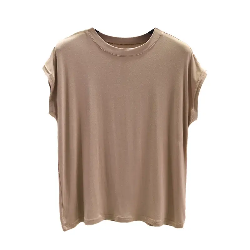 Women's Red Round Neck Vest Sleeveless T-Shirt Large