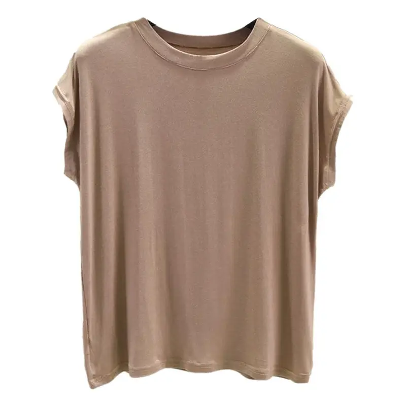 Women's Red Round Neck Vest Sleeveless T-Shirt Large