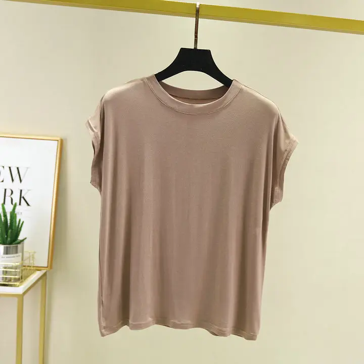 Women's Red Round Neck Vest Sleeveless T-Shirt Large