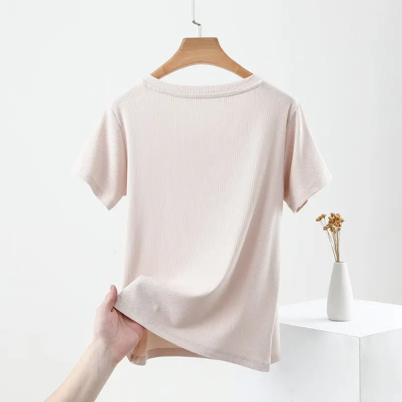 Women V-Neck T-Shirt Yellow 2025 — feature 10