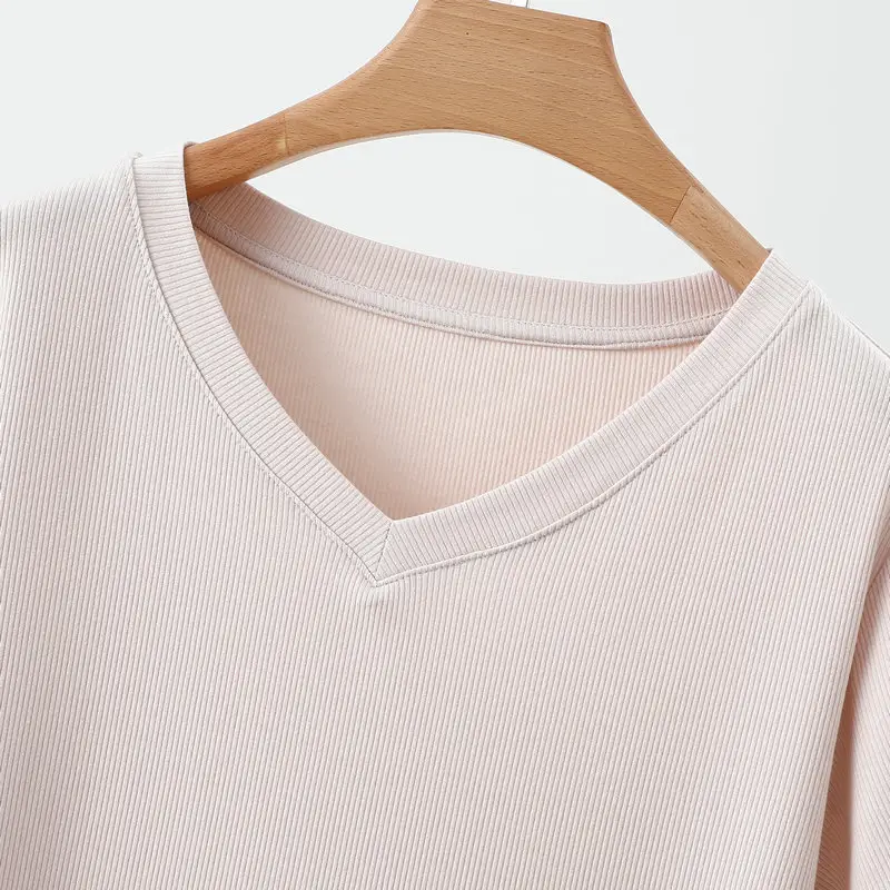 Women V-Neck T-Shirt Yellow 2025 — feature 11