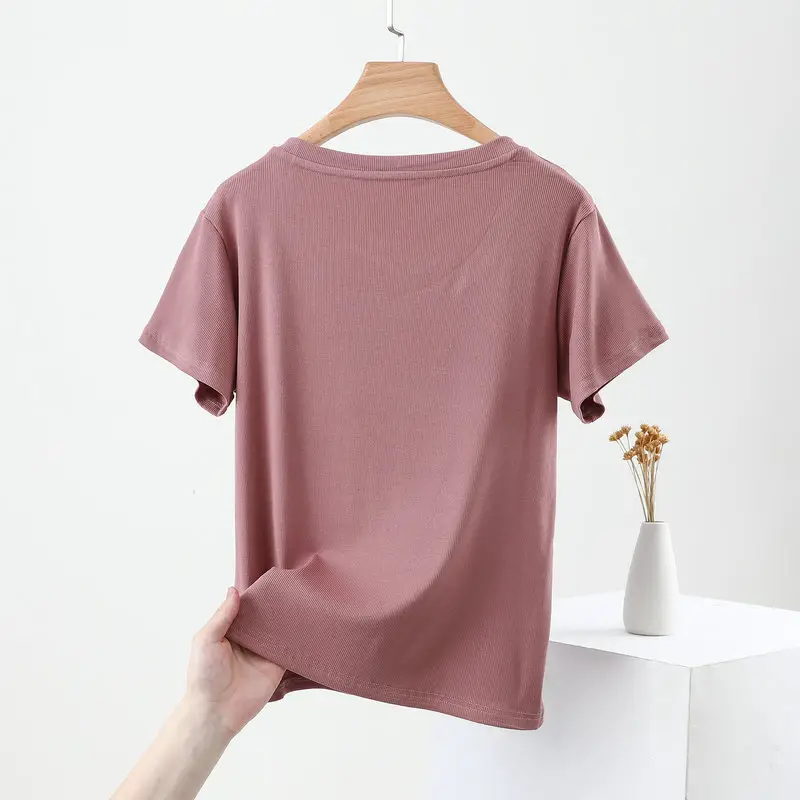Women V-Neck T-Shirt Yellow 2025 — feature 17