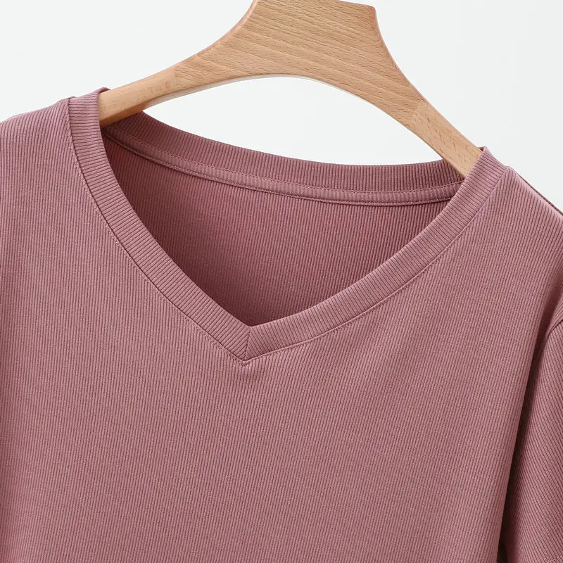 Women V-Neck T-Shirt Yellow 2025 — feature 18
