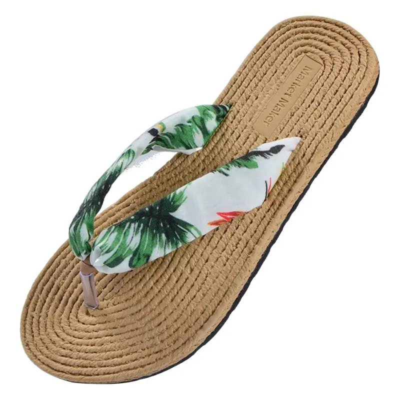 Women's Polka Dot Beach Flip Flops Cotton Linen