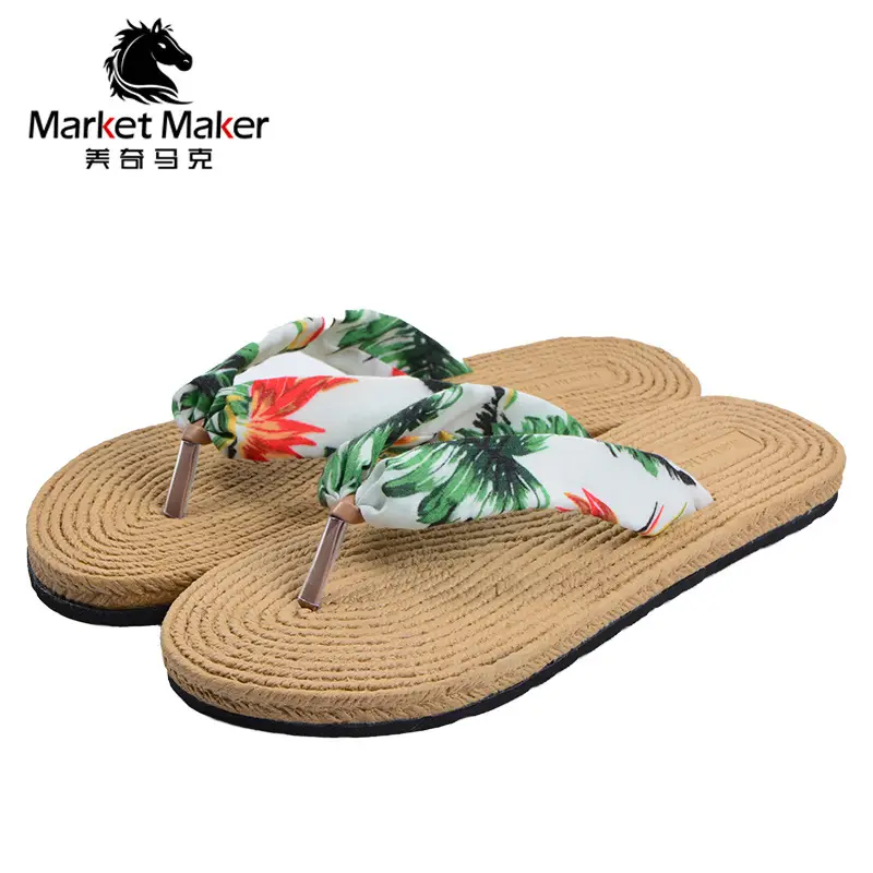 Slippers for Women, Flip-Flops for Women, New Casual Summer Cotton and Linen Fashionable Beach Flats Soles, Eva Non-Slip Beach - Image 2