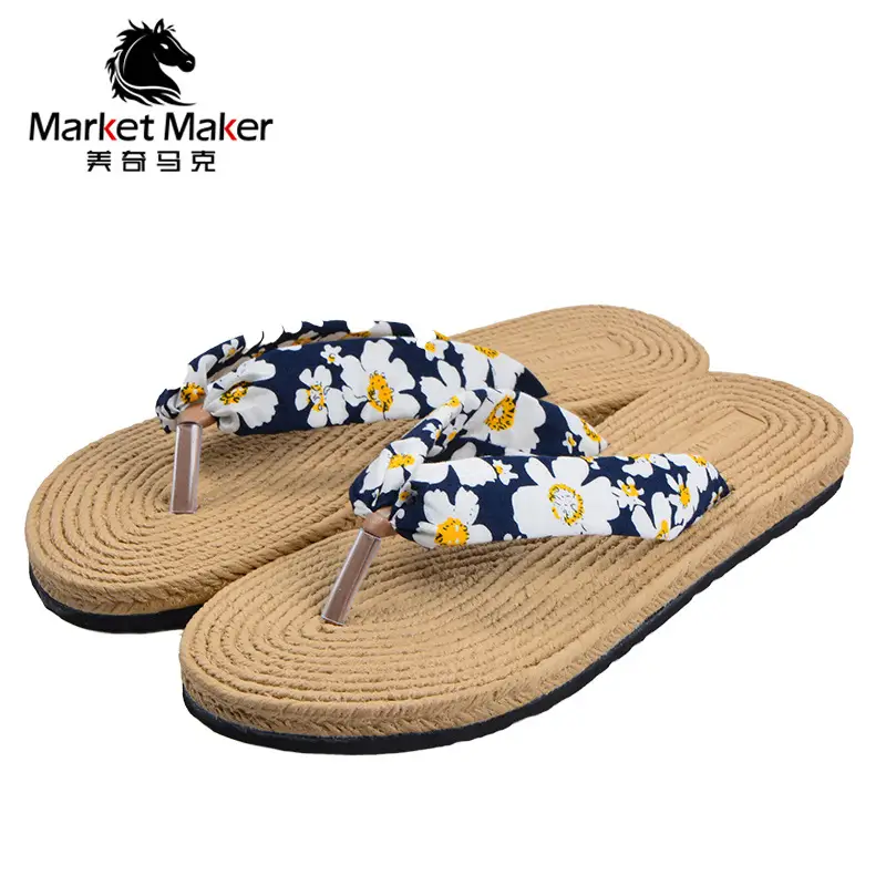 Slippers for Women, Flip-Flops for Women, New Casual Summer Cotton and Linen Fashionable Beach Flats Soles, Eva Non-Slip Beach - Image 4