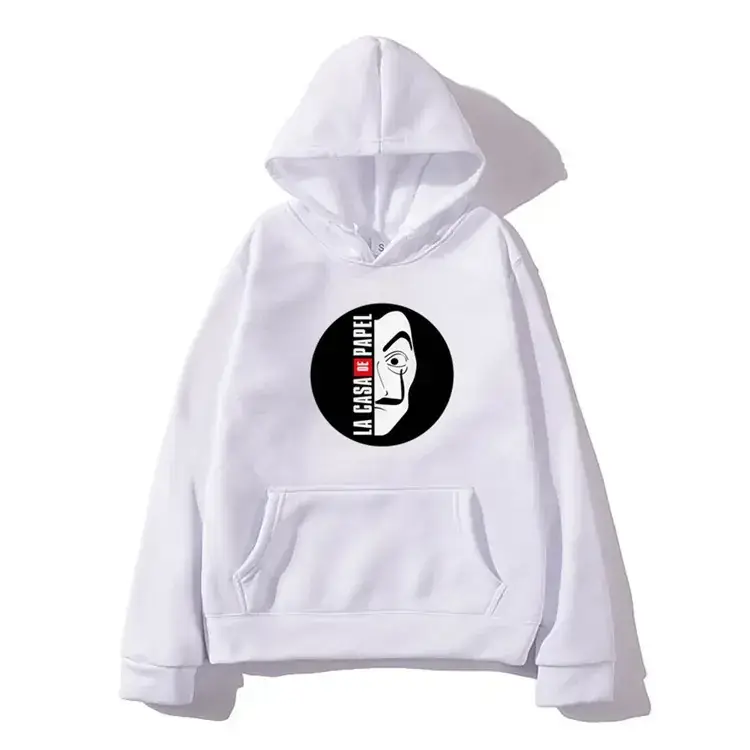 Men's Hooded Sweatshirt Beige Hot Money Heist Print - Image 13