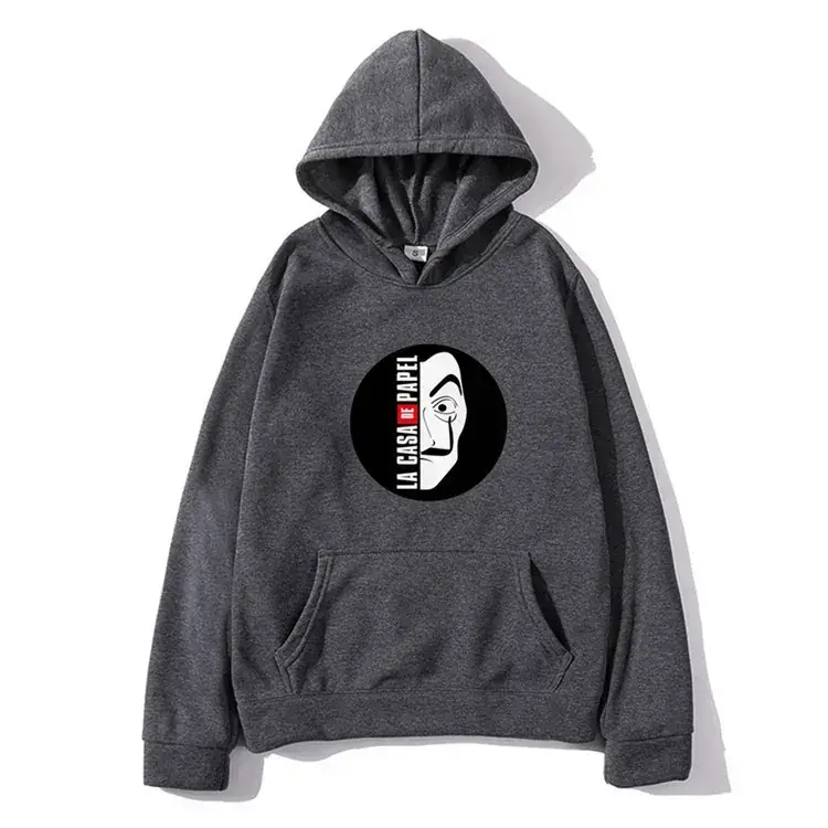 Men's Hooded Sweatshirt Beige Hot Money Heist Print - Image 15