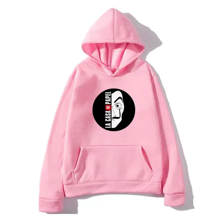 Men's Hooded Sweatshirt Beige Hot Money Heist Print - Image 11