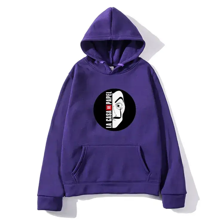 Men's Hooded Sweatshirt Beige Hot Money Heist Print - Image 5