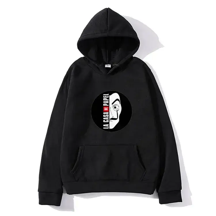 Men's Hooded Sweatshirt Beige Hot Money Heist Print - Image 7