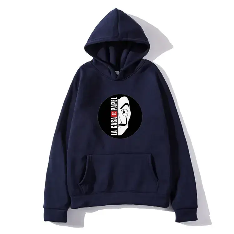 Men's Hooded Sweatshirt Beige Hot Money Heist Print - Image 9