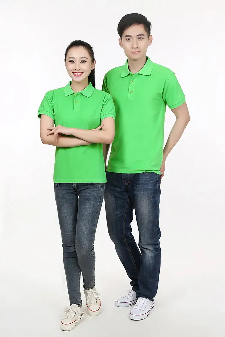 Men Blue Pique Polo Shirt Short Sleeve Lapel