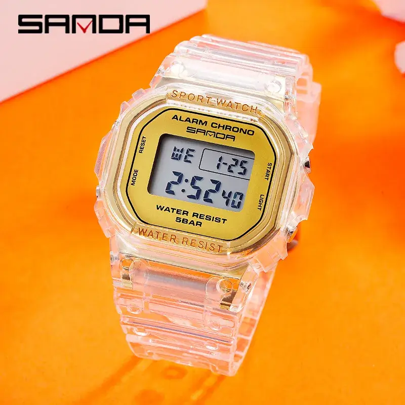 Sanda Black Digital Alarm Watch Water Resistant Multi-Function - Image 10