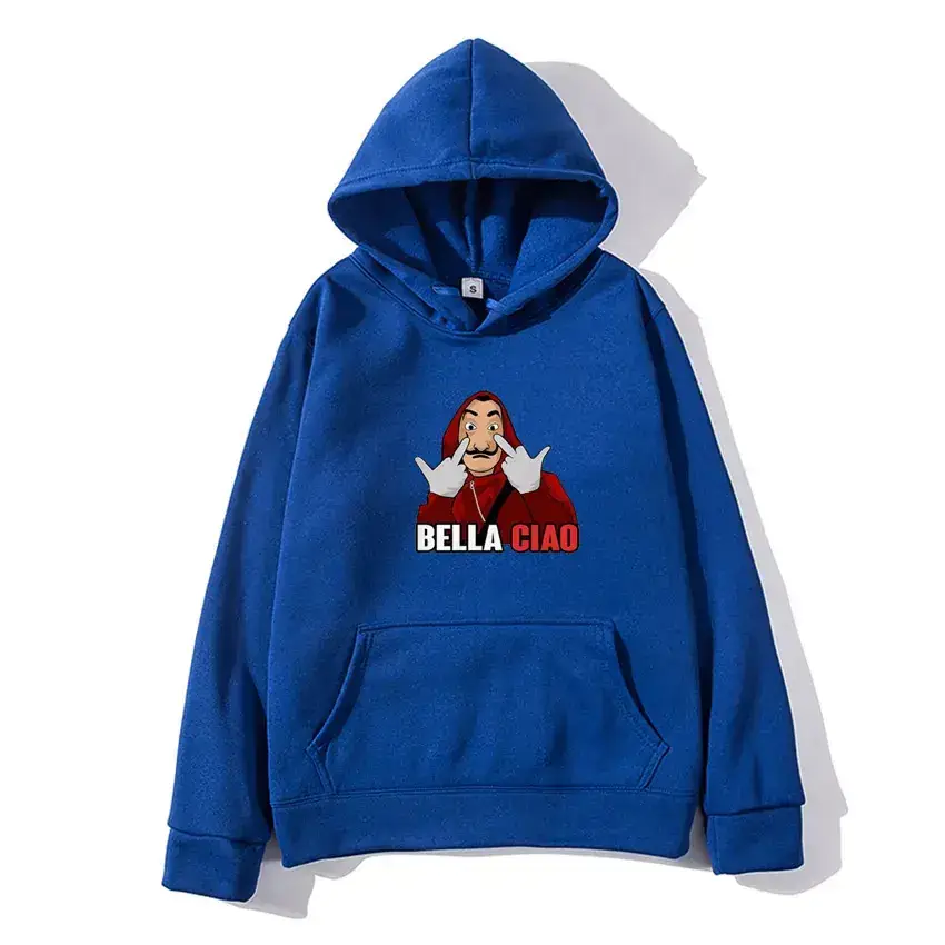 Money Heist Hooded Pullover for Men Women Grey - Image 20