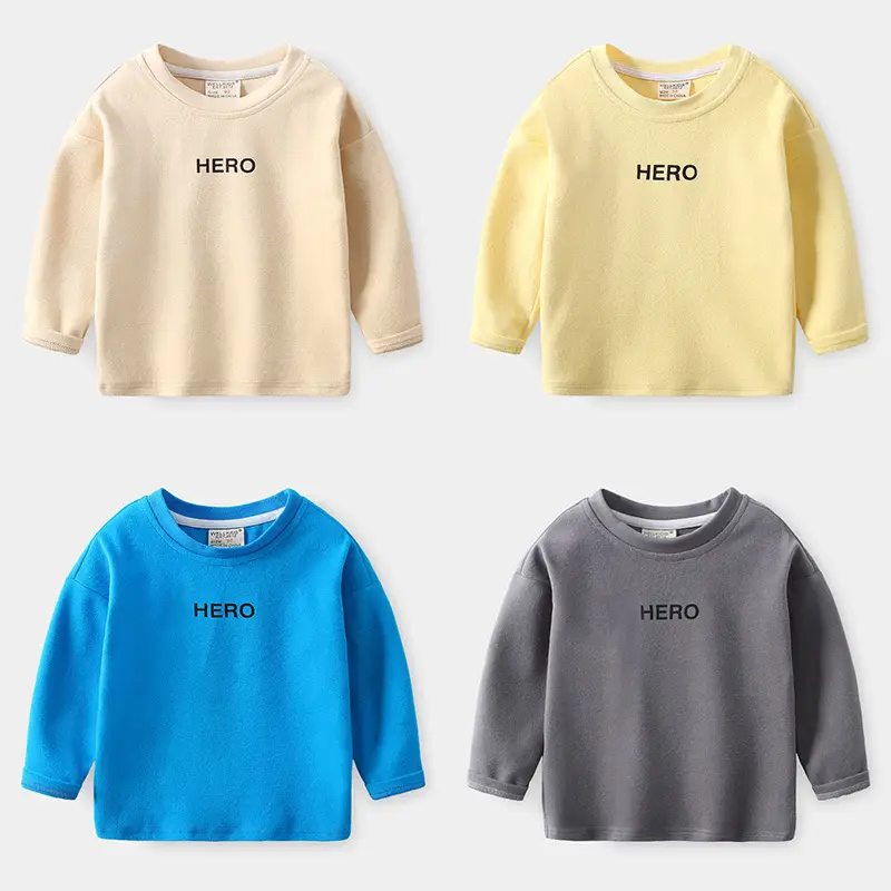2023 Long-Sleeve Letter Printed T-Shirt for Boys Olive Green - Image 7