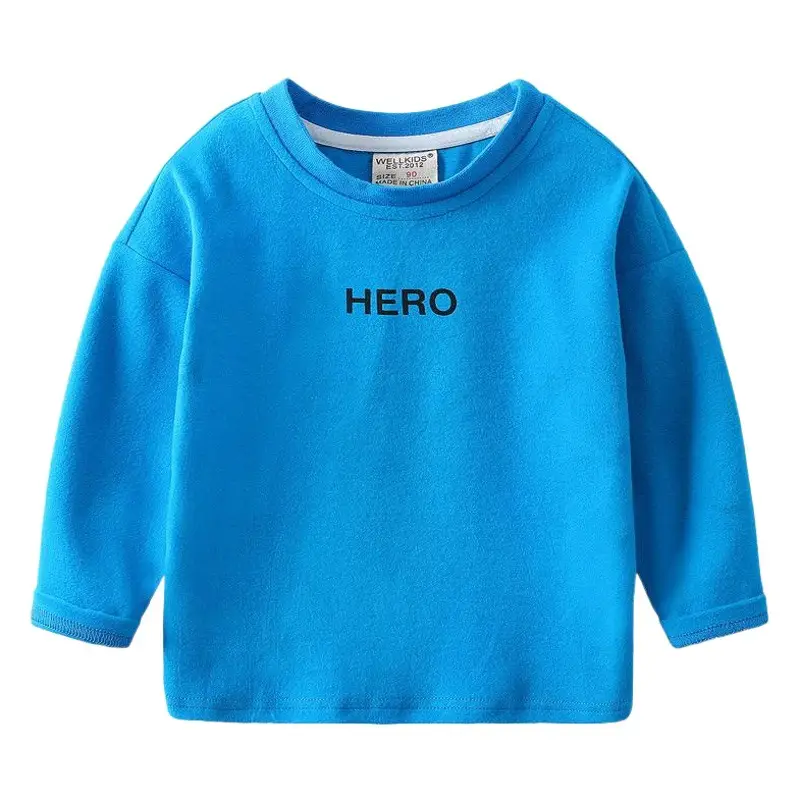 2023 Long-Sleeve Letter Printed T-Shirt for Boys Olive Green