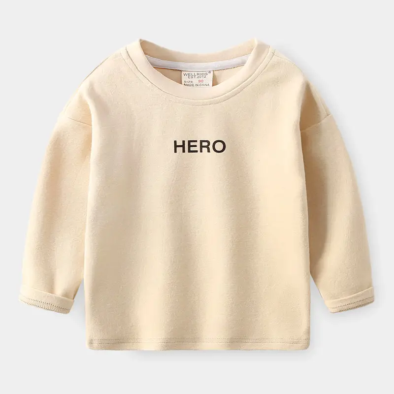 2023 Long-Sleeve Letter Printed T-Shirt for Boys Olive Green - Image 2