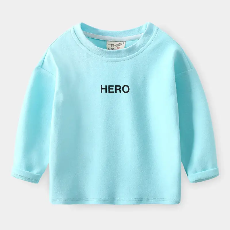2023 Long-Sleeve Letter Printed T-Shirt for Boys Olive Green - Image 5