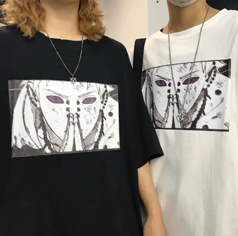Naruto Sasuke Printed Black T-Shirt Unisex