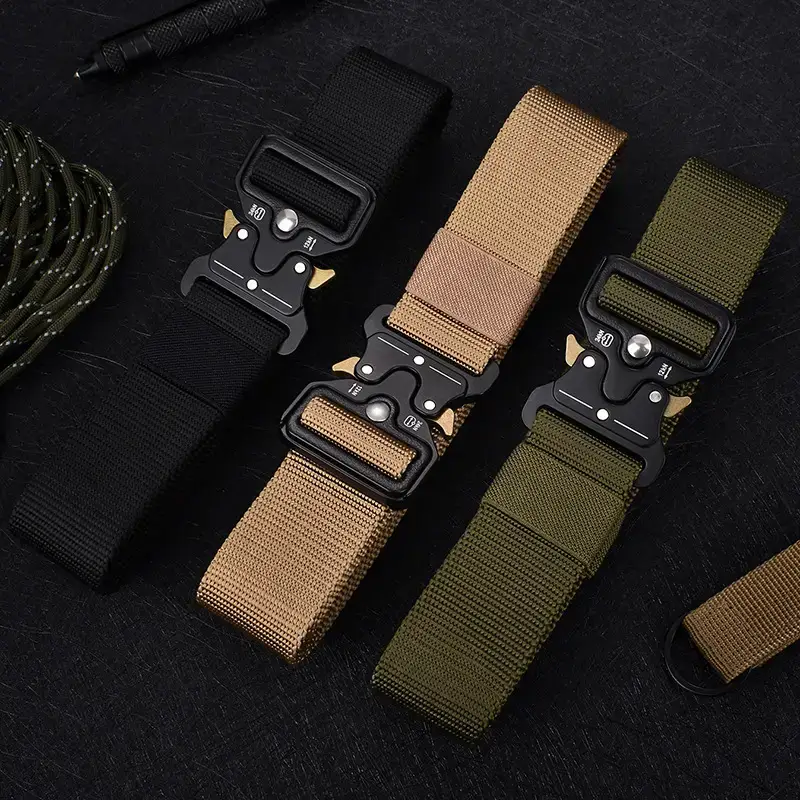 Men's Cobra Tactical Belt Black Nylon Military Fan Outdoor Special Forces