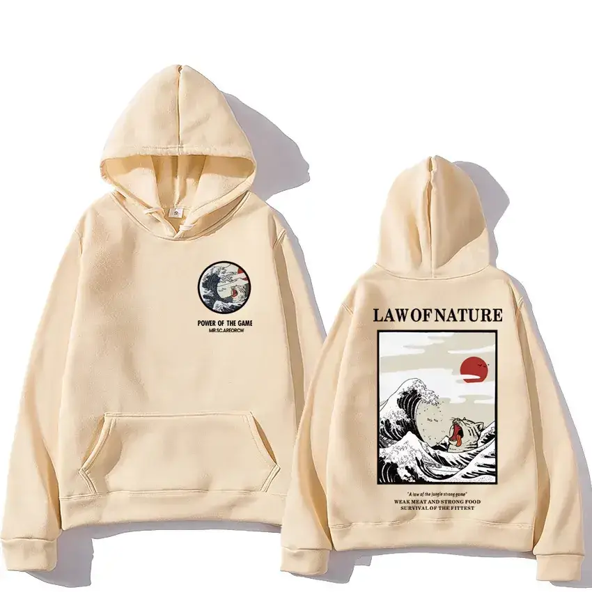 White Hoodie Set Japanese Design Cotton Streetwear - Image 10
