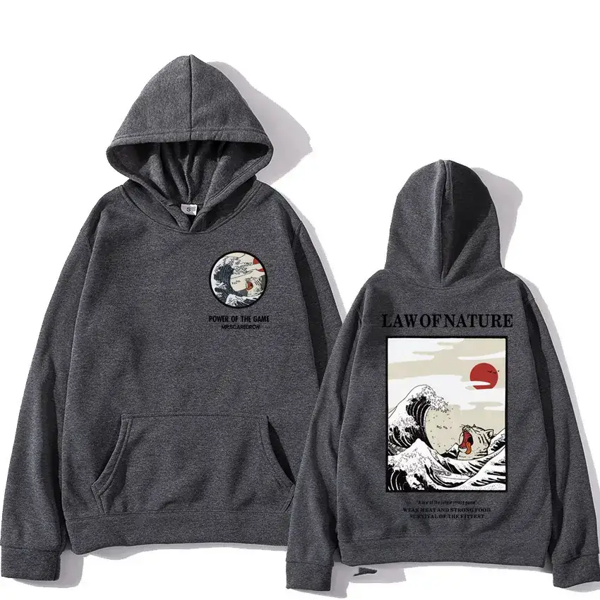 White Hoodie Set Japanese Design Cotton Streetwear - Image 13