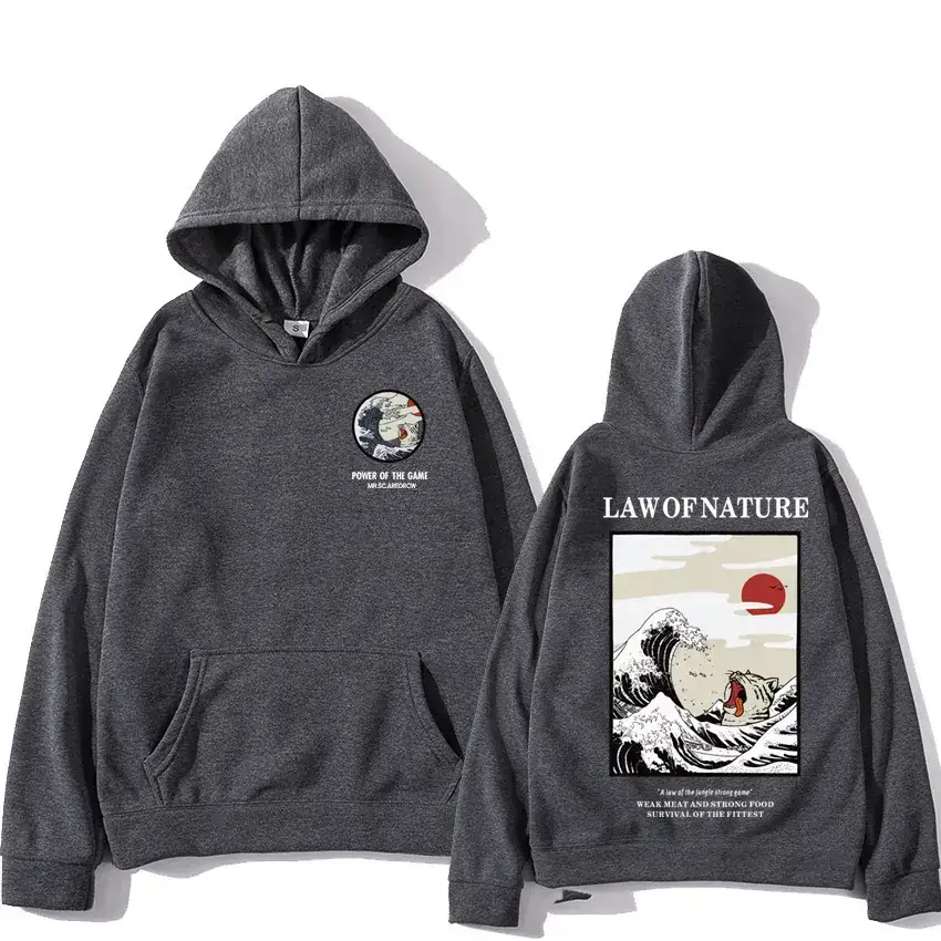 White Hoodie Set Japanese Design Cotton Streetwear - Image 4