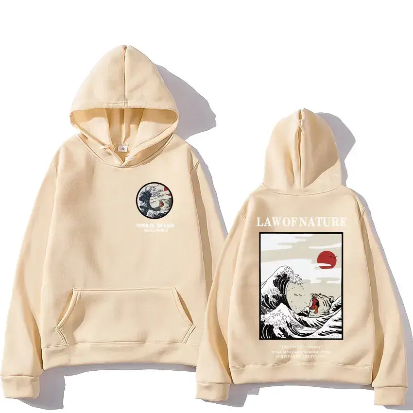 White Hoodie Set Japanese Design Cotton Streetwear - Image 6