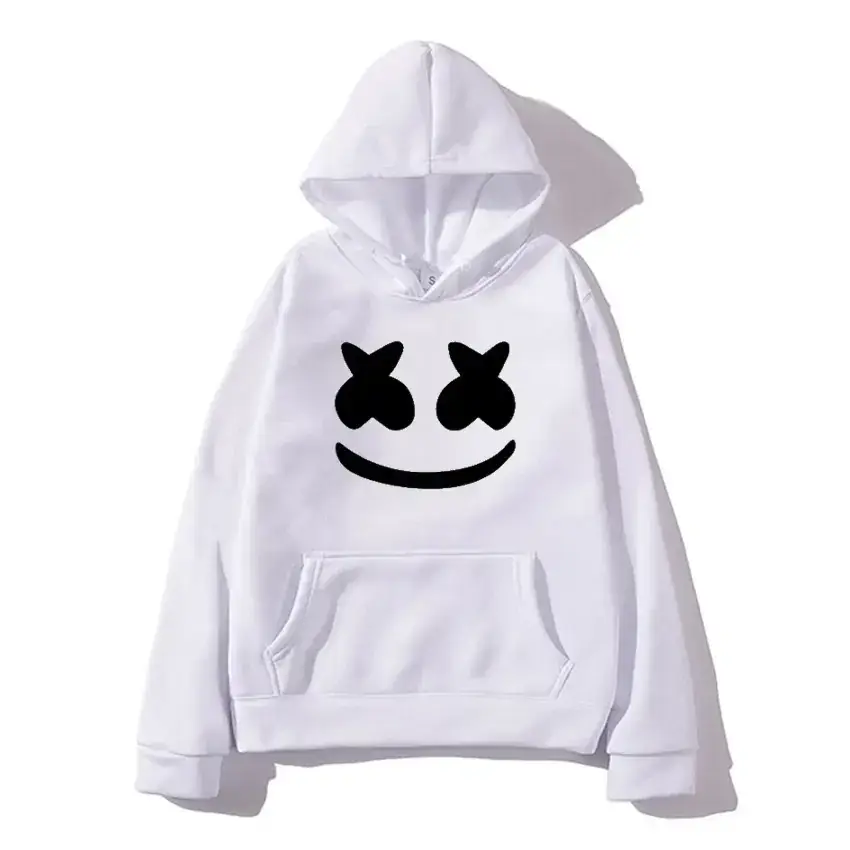 Men White Marshmello Hoodie Sweatshirt - Image 23