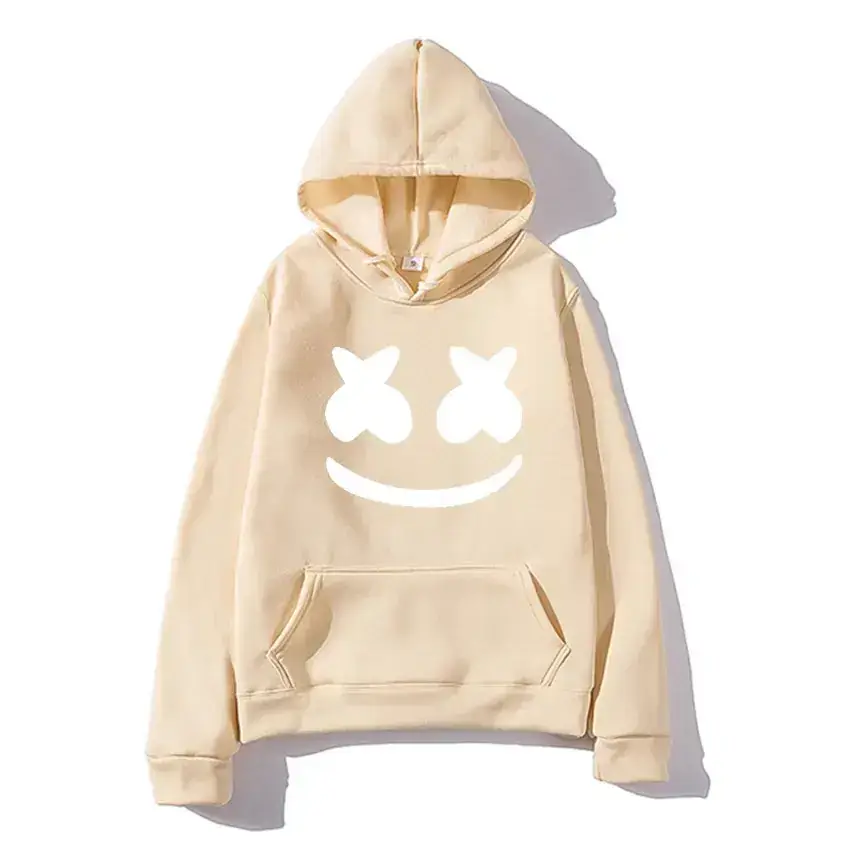 Men White Marshmello Hoodie Sweatshirt - Image 9