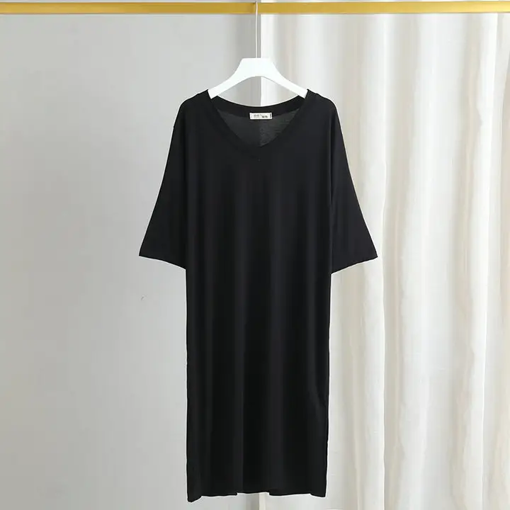 Women's Gray V-Neck Modal T-Shirt Large - Image 10